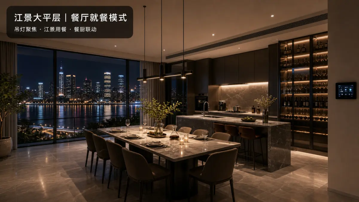 江景大平层餐厅就餐模式