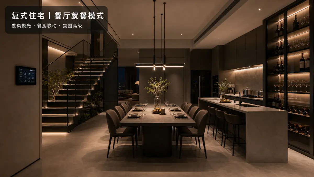 复式住宅餐厅就餐模式