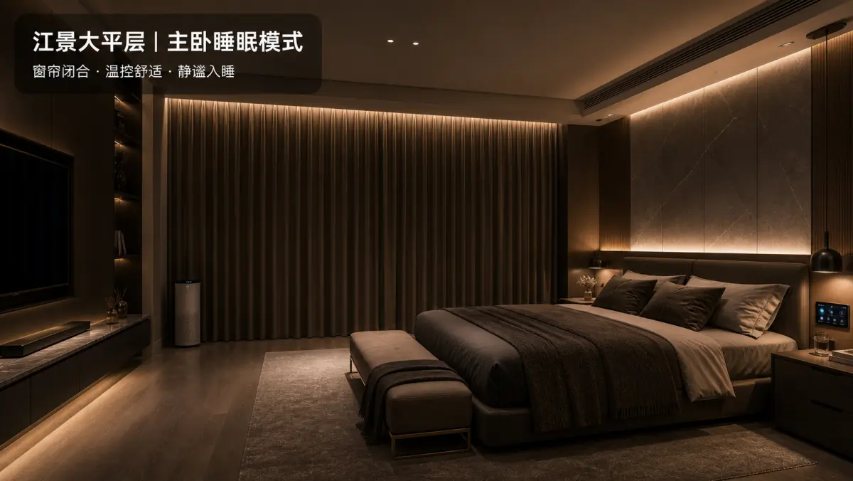 江景大平层主卧睡眠模式