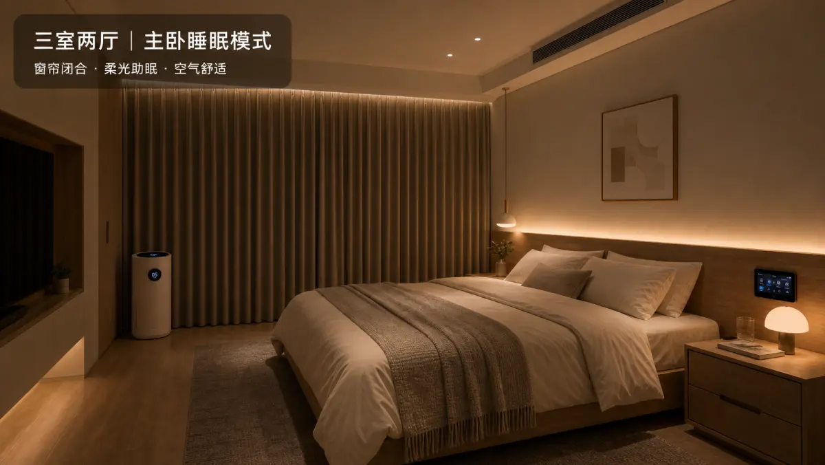 三室两厅主卧睡眠模式