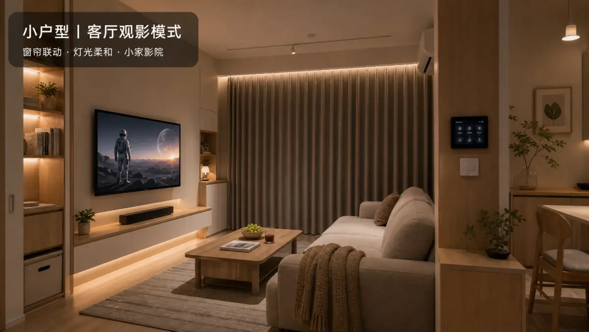 小户型客厅观影模式