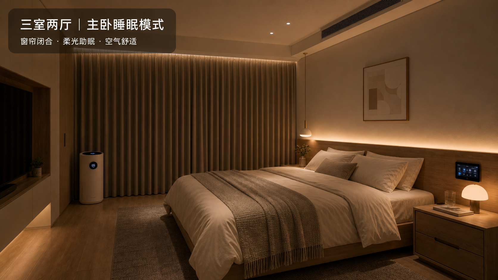 三室两厅主卧睡眠模式