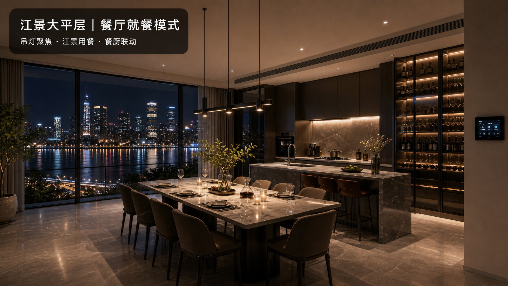江景大平层餐厅就餐模式